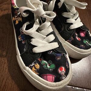Nintendo Kids Sneakers - Black and White with Colorful Characters